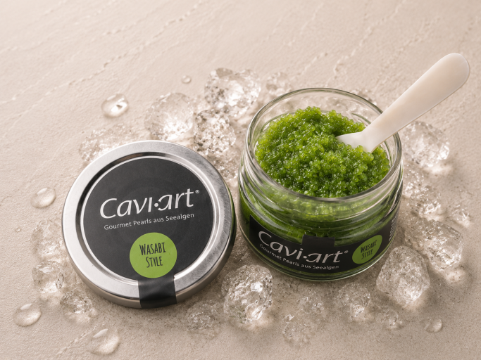 AKI Cavi-Art Wasabi vegane Kaviar-Alternative 100 g - AKI Cavi-Art Wasabi kaufen - Veganer Kaviar Wasabi aus Seealgen - Vegane Kaviar Alternative für Sushi - AKI Cavi-Art Wasabi 100g
